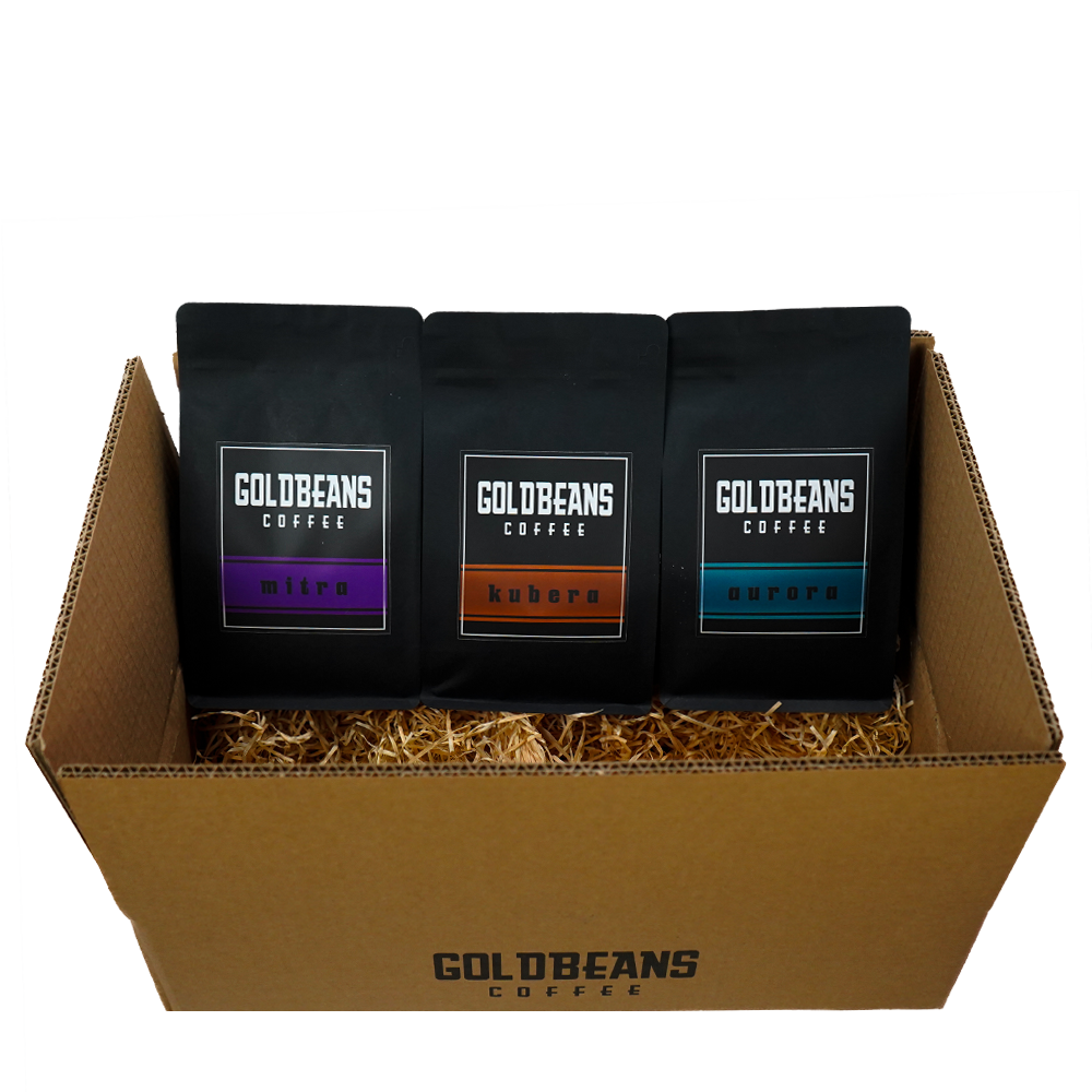 Probierpaket Coffee Blends, ganze Bohne von Goldbeans Coffee