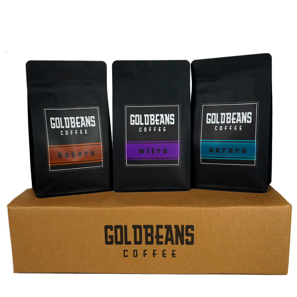 Probierpaket Coffee Blends, ganze Bohne von Goldbeans Coffee